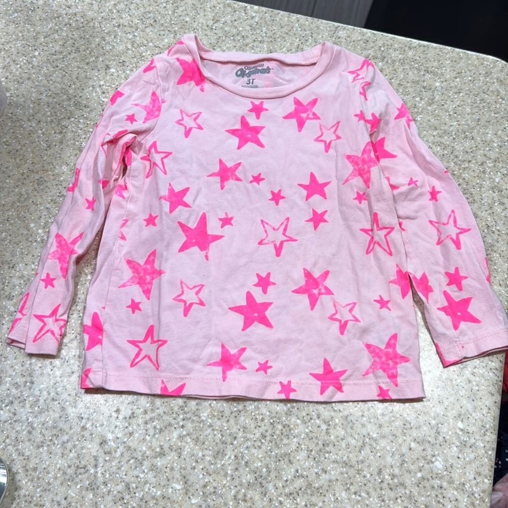 🌖 Oshkosh 3t pink stars long sleeve shirt